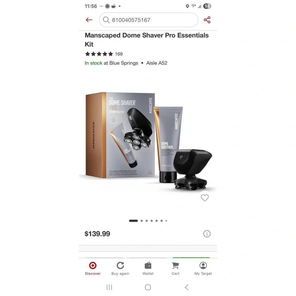 New!‎ MANSCAPED Dome Shaver PRO Essentials Kit Bald Head Electric Razor 5 Blade